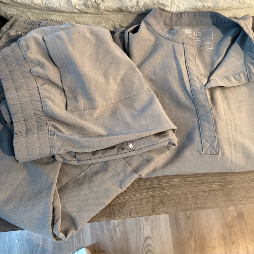Heather Gray Figs Large Rafaela top, XL joggers